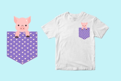 Pig pocket , svg t shirt design