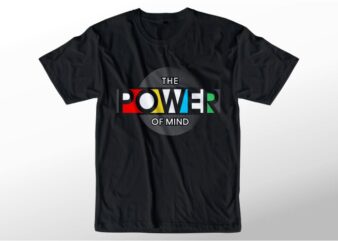 power of mind motivational quotes svg t shirt design graphic vector