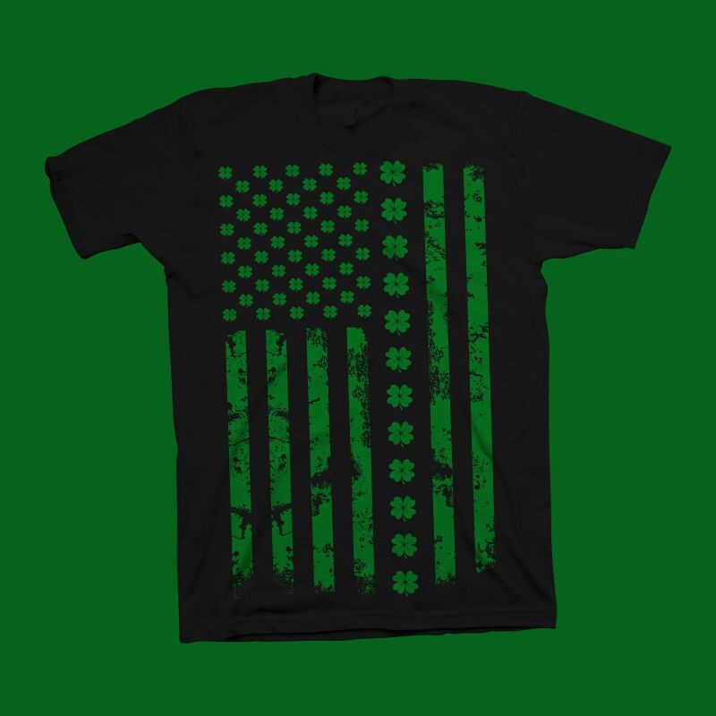 St Patrick’s Day Accessories American Flag Shamrock t shirt design for sale