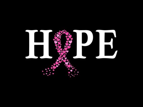 Hope t shirt design with pink ribbon, breast cancer awareness concept vector illustration for sale