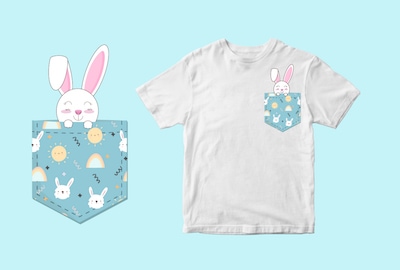 Rabbit pocket , svg t shirt design