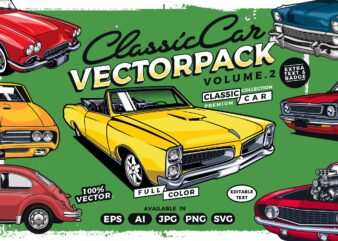 Classic Car T-shirt Bundle Collection Volume 2