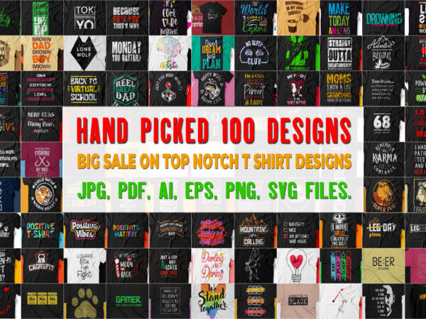 Pack of 100 vector t shirt designs worth more than 500