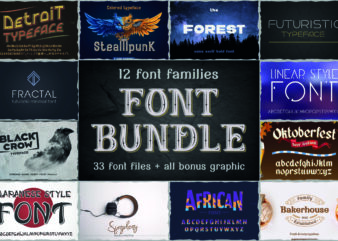 12 Font Families Bundle