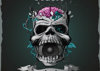 Vector Skull – Musical Mania t shirt vector art