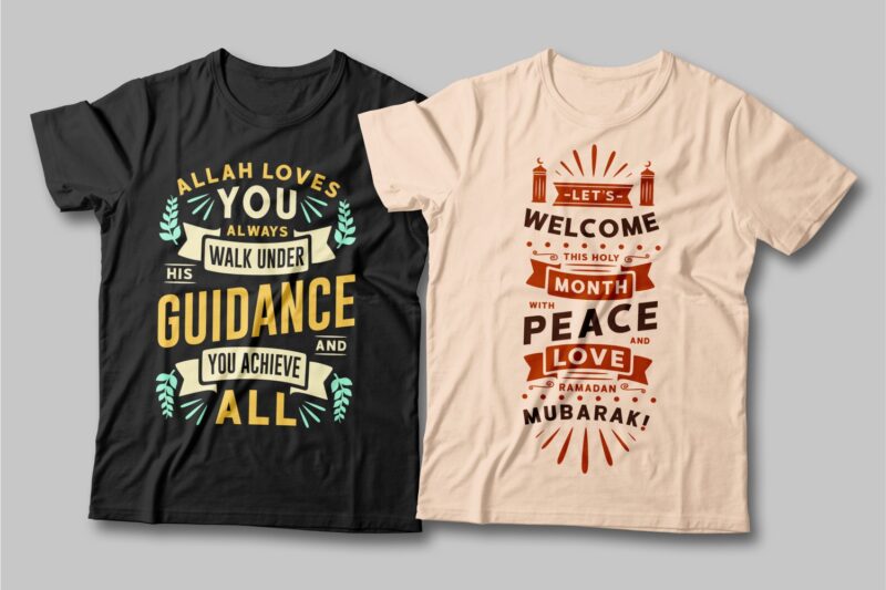 Ramadan quotes t shirt designs bundle. Fasting quotes. typography t-shirt design. Fasting slogan. T shirt design for commercial use. Vector t shirt design