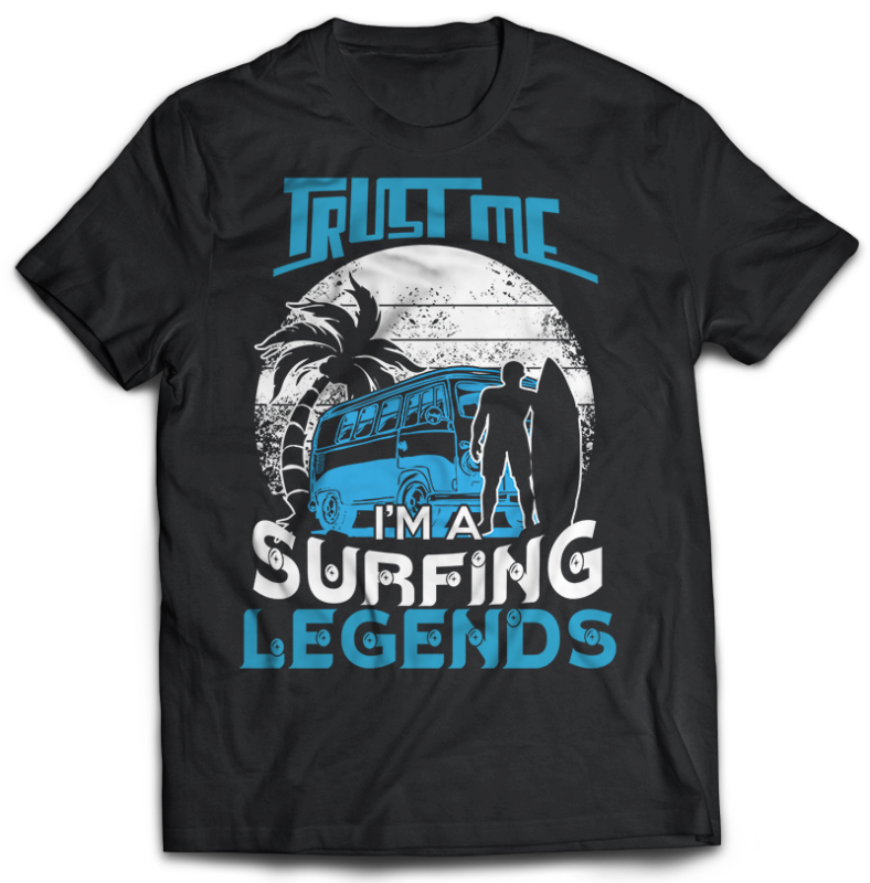 65 Summer Beach Surfing Tshirt Designs Bundles Editable