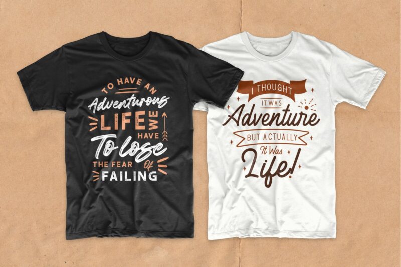 Adventure t-shirt design bundle. Typography t shirt designs quotes pack collection. Vector t shirt design for commercial use