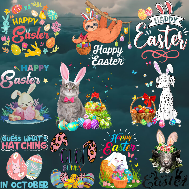 Easter 153 PNG Bundle, Bundle Easter, Happy Easter Day, Easter t shirt design