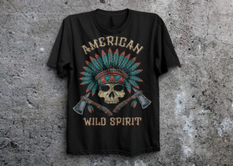 American wild spirit t shirt vector