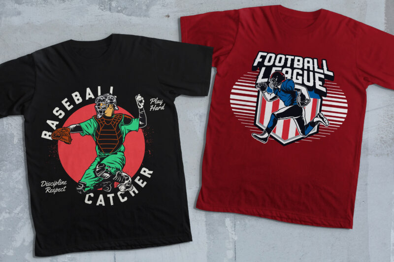 55 Various Sport T-shirt Design Bundles!