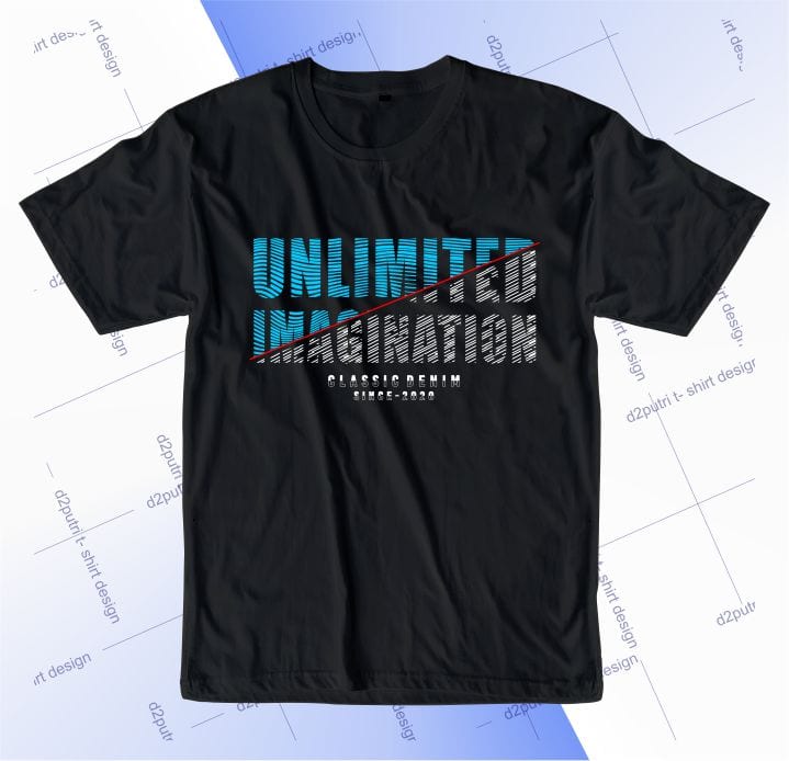 t shirt design graphic, vector, illustration unlimited imagination lettering typography