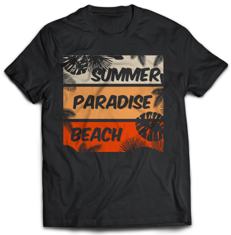 65 Summer Beach Surfing Tshirt Designs Bundles Editable