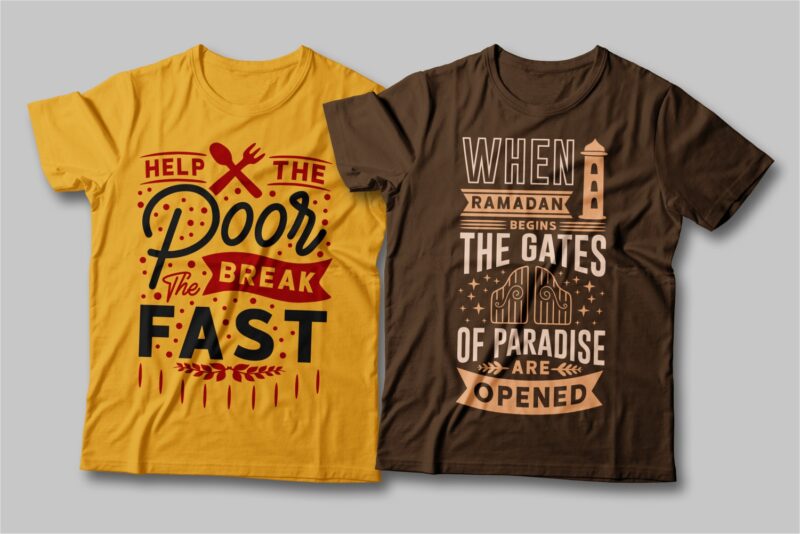 Ramadan quotes t shirt designs bundle. Fasting quotes. typography t-shirt design. Fasting slogan. T shirt design for commercial use. Vector t shirt design