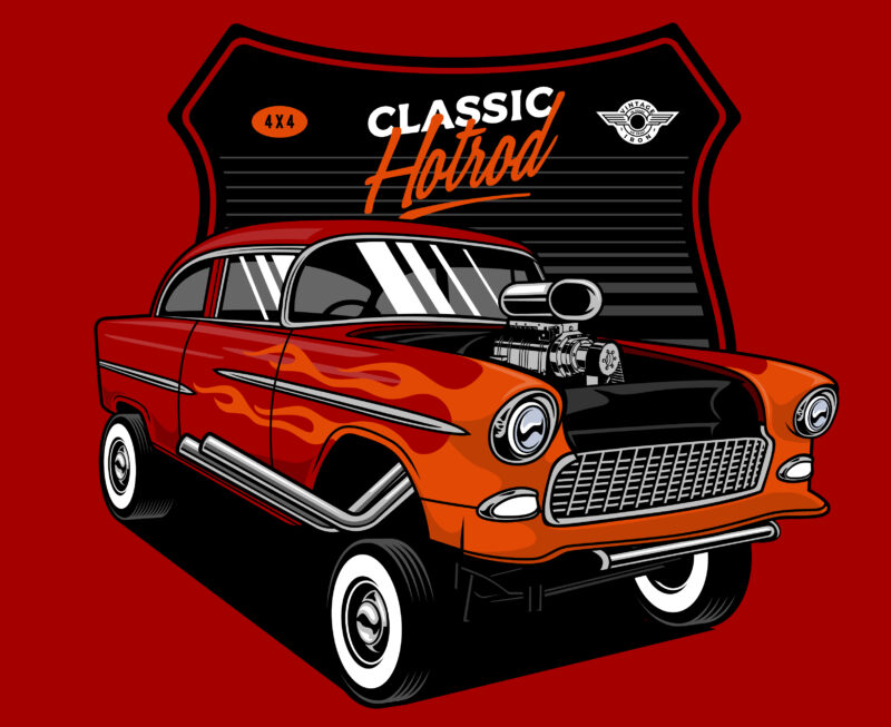 Red Hot rod t shirt design