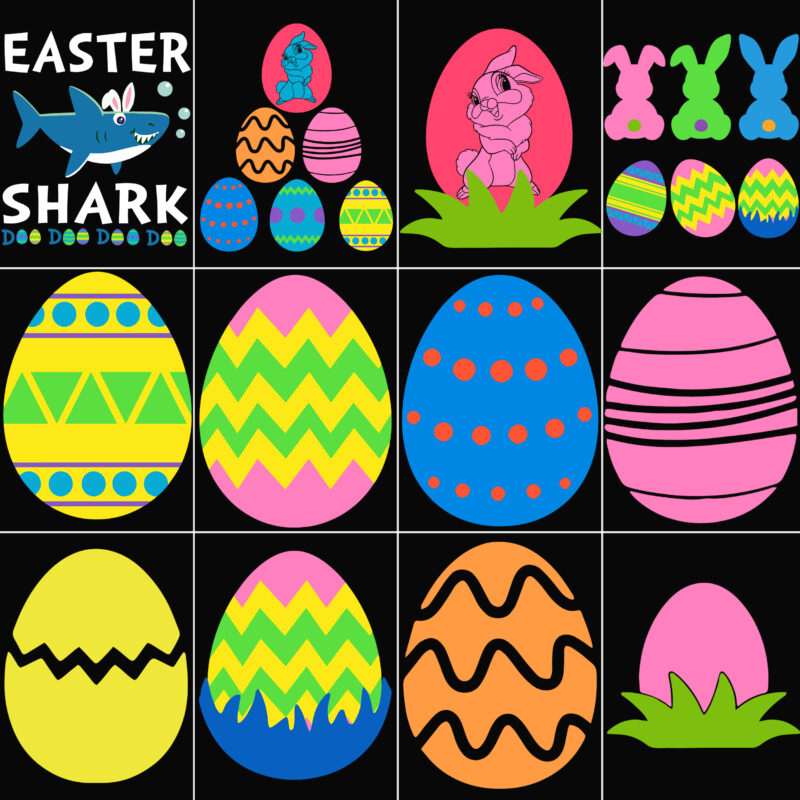 55 Design Rabbit Egg Easter SVG Bundles, Happy easter Day t shirt template, Rabbit Egg Easter t shirt design