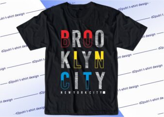 t shirt design graphic, vector, illustration brooklyn new york city lettering typography