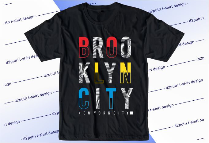 t shirt design graphic, vector, illustration brooklyn new york city lettering typography