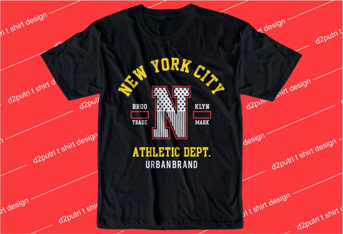 urban street t shirt design graphic, vector, illustration new york city lettering typography