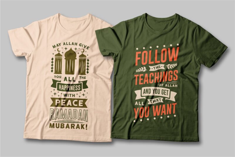 Ramadan quotes t shirt designs bundle. Fasting quotes. typography t-shirt design. Fasting slogan. T shirt design for commercial use. Vector t shirt design