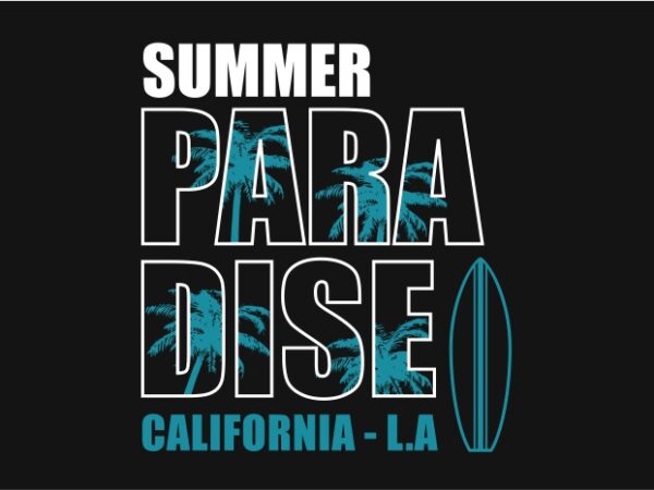 Summer paradise la t shirt template vector