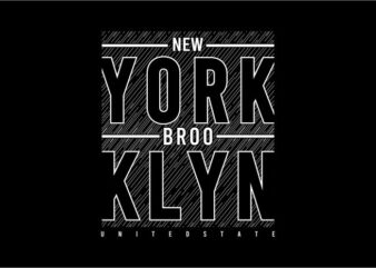 t shirt design graphic, vector, illustration new york brooklyn lettering typography