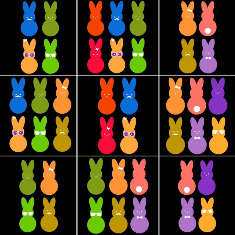 Peeps Easter SVG 16 bundles, 16 Design Rabbit Peeps Easter SVG Bundles, Happy easter Day t shirt template