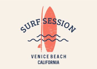 Surf Session t shirt template vector