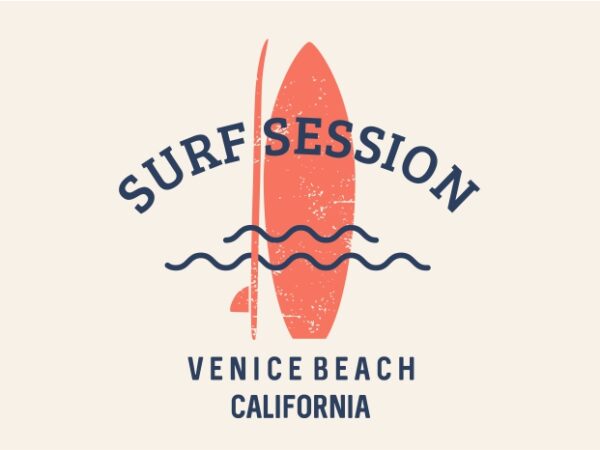 Surf session t shirt template vector