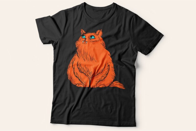 Funny and scary cat t shirt design bundle. Vector t-shirt design for commercial use. Cats illustration t shirt designs pack collection. Cartoon t shirt