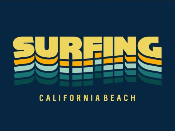 Surfing t shirt template vector