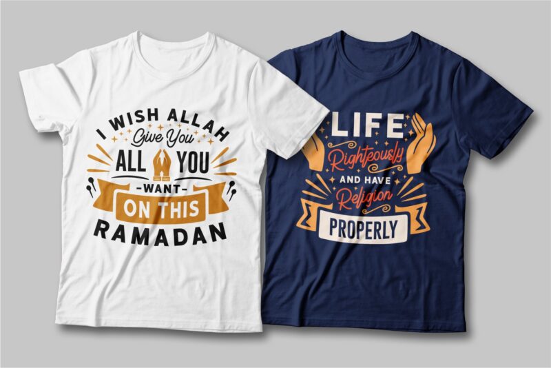 Ramadan quotes t shirt designs bundle. Fasting quotes. typography t-shirt design. Fasting slogan. T shirt design for commercial use. Vector t shirt design