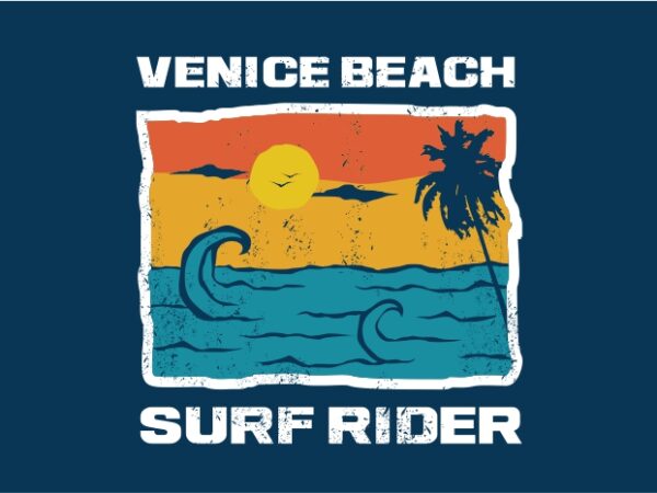 Venice beach surf rider t shirt vector art