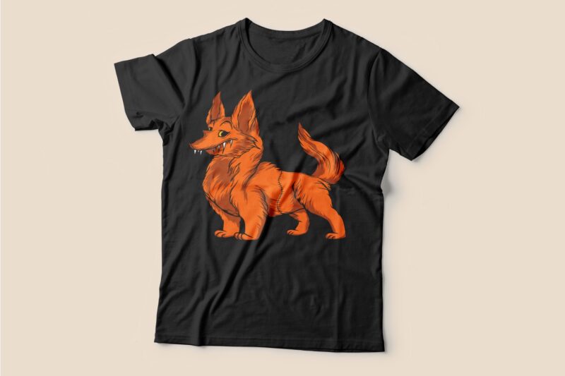 Funny and scary dog t shirt design bundle. Vector t-shirt design for commercial use. Dogs cartoon illustration t shirt designs pack collection. Cartoon t shirt