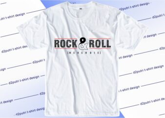 music t shirt design graphic, vector, illustration rock and roll lettering typography