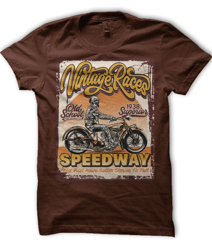 t-shirt vector Bikers, Rockabilly, Vintage Race Bundle vol 3