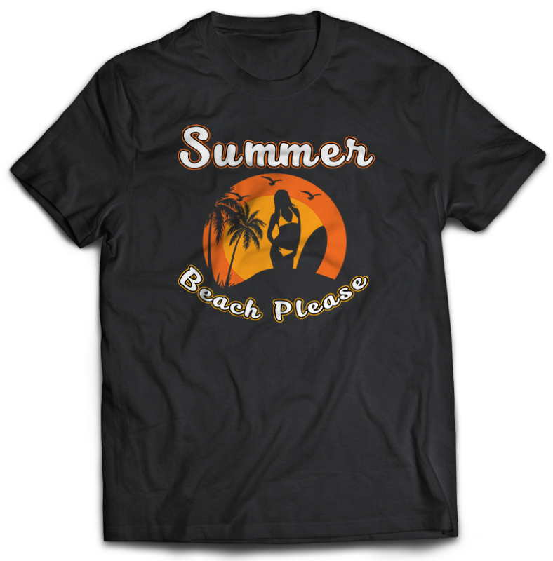 65 Summer Beach Surfing Tshirt Designs Bundles Editable