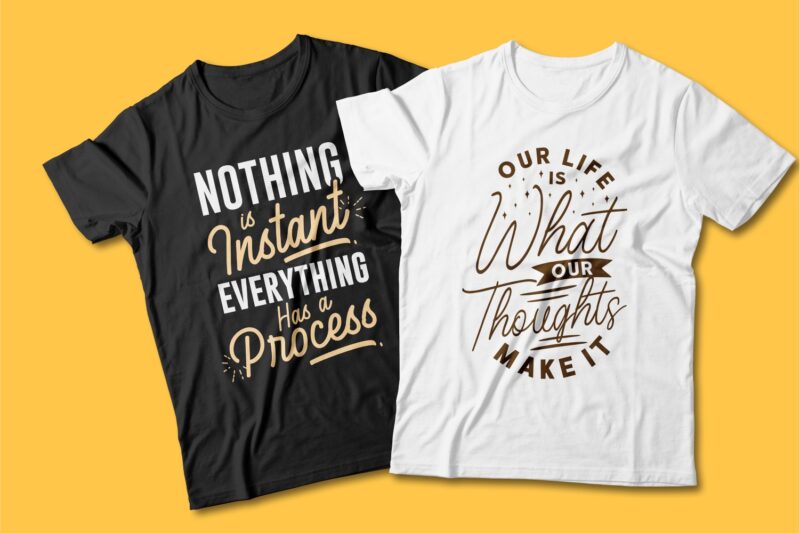 Motivational Quotes Typography T shirt Design Bundle, Saying and Phrases Lettering T-shirt Designs Pack Collection for Commercial Use