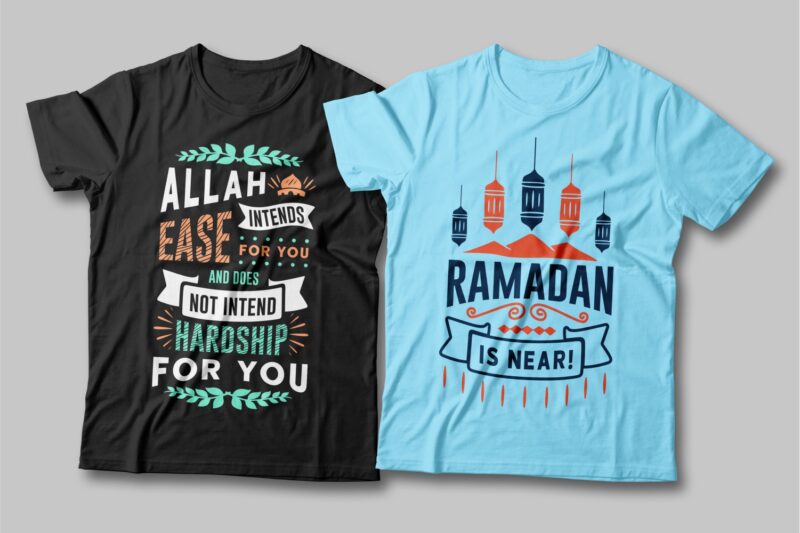 Ramadan quotes t shirt designs bundle. Fasting quotes. typography t-shirt design. Fasting slogan. T shirt design for commercial use. Vector t shirt design