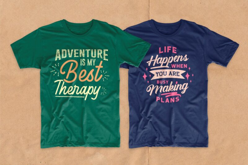 Adventure t-shirt design bundle. Typography t shirt designs quotes pack collection. Vector t shirt design for commercial use