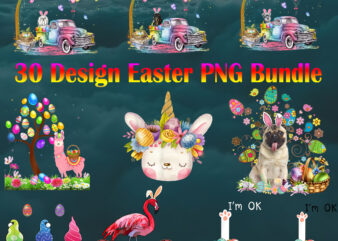 Easter PNG 30 Bundle P1, Happy Easter Day, Easter Png, Easter Bunny Png, Easter t shirt design