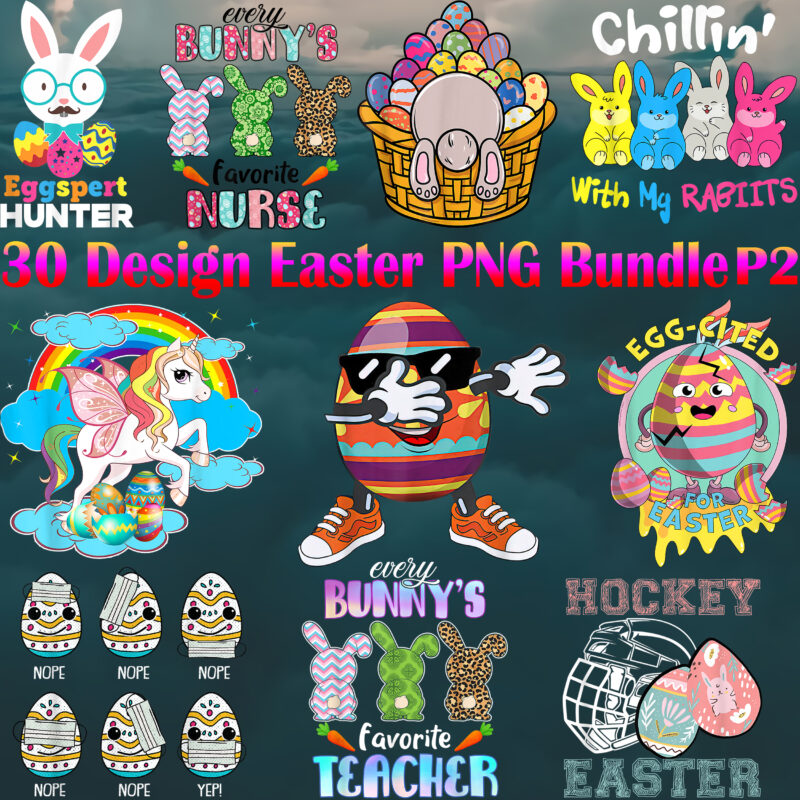 Easter PNG 30 Bundle P2, Bundle Easter, Happy Easter Day, Easter t shirt design