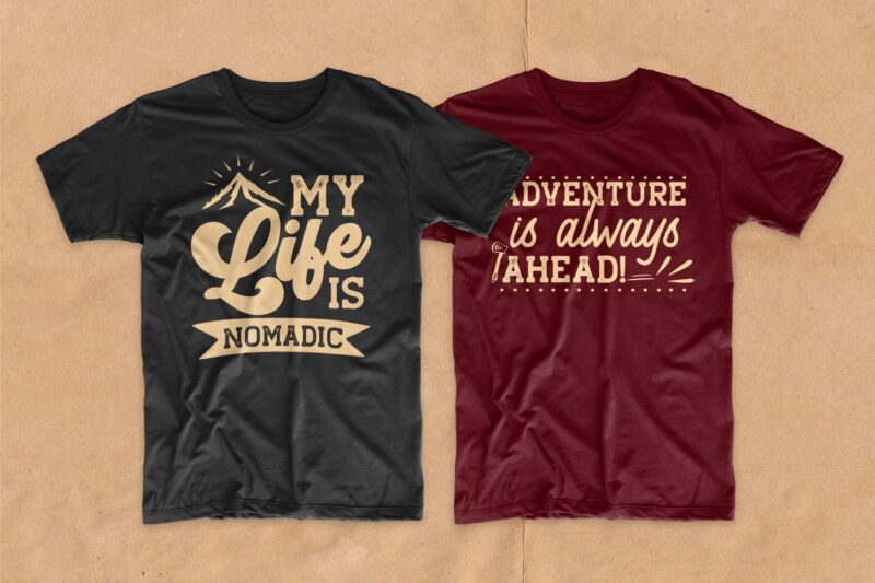 Adventure t-shirt design bundle. Typography t shirt designs quotes pack collection. Vector t shirt design for commercial use