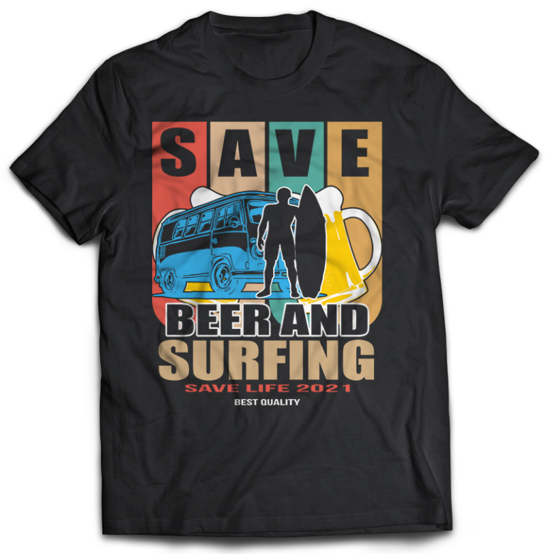 Download 65 Summer Beach Surfing Tshirt Designs Bundles Editable ...