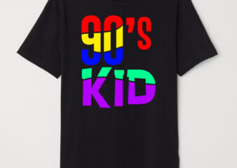 colorful 90s kid tshirt design