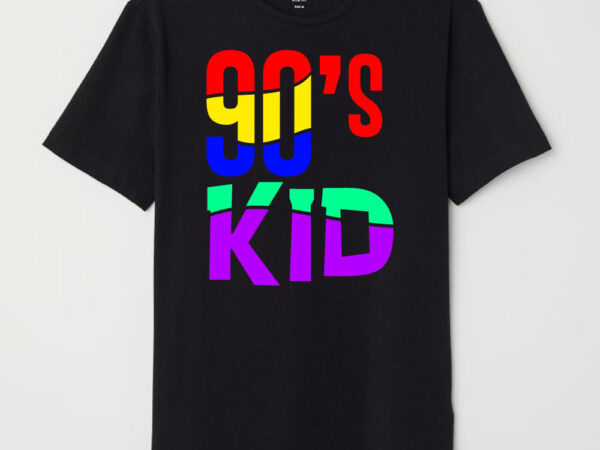 Colorful 90s kid tshirt design