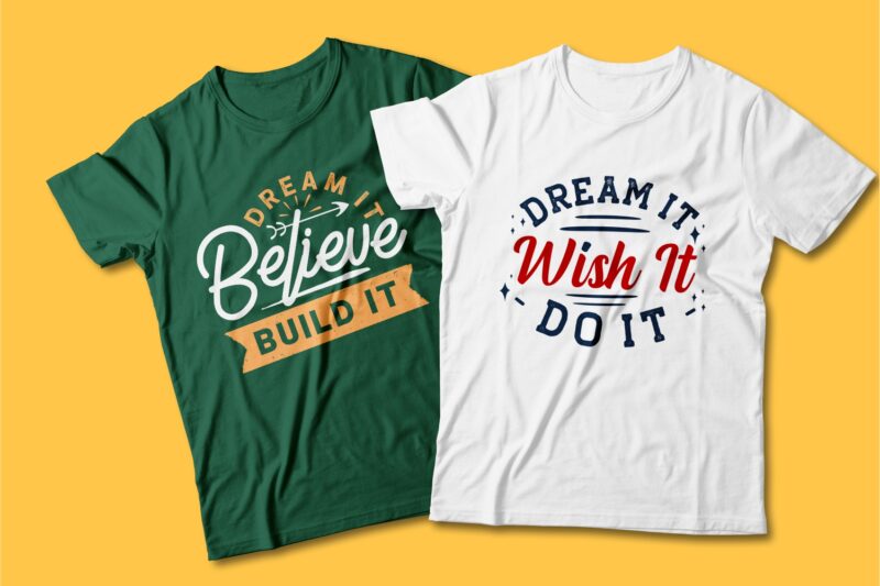 Motivational Quotes Typography T shirt Design Bundle, Saying and Phrases Lettering T-shirt Designs Pack Collection for Commercial Use