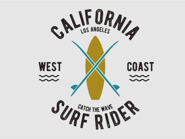 California surf rider t shirt vector file