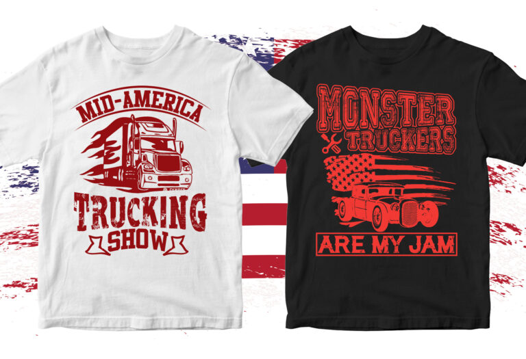 Download 50 Editable American Trucker T shirt Designs Bundle in Ai ...