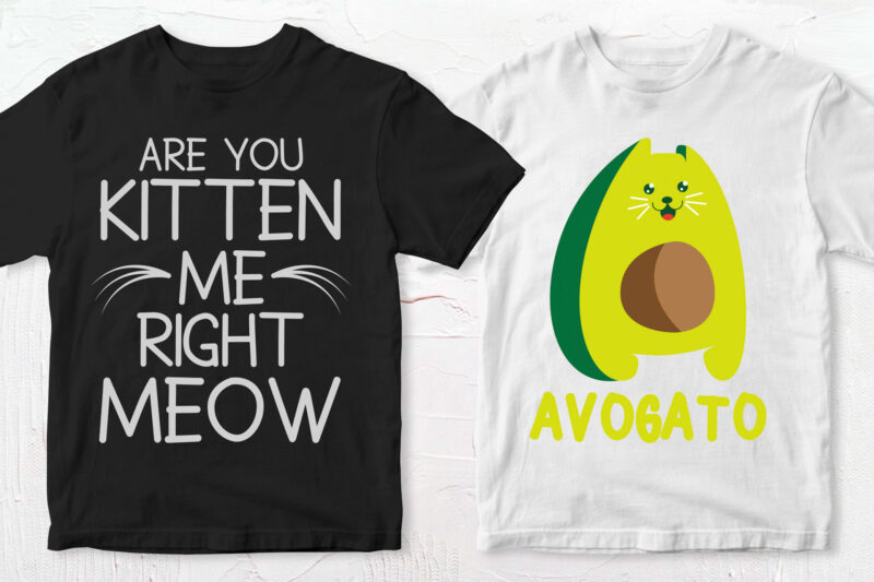 t-shirt vector 50 Editable Cat T shirt Designs Bundle in Ai Png Svg Cutting Printable Files, Cat Svg Bundle, Cat svg file sfor cricut, Cat Cutting Files